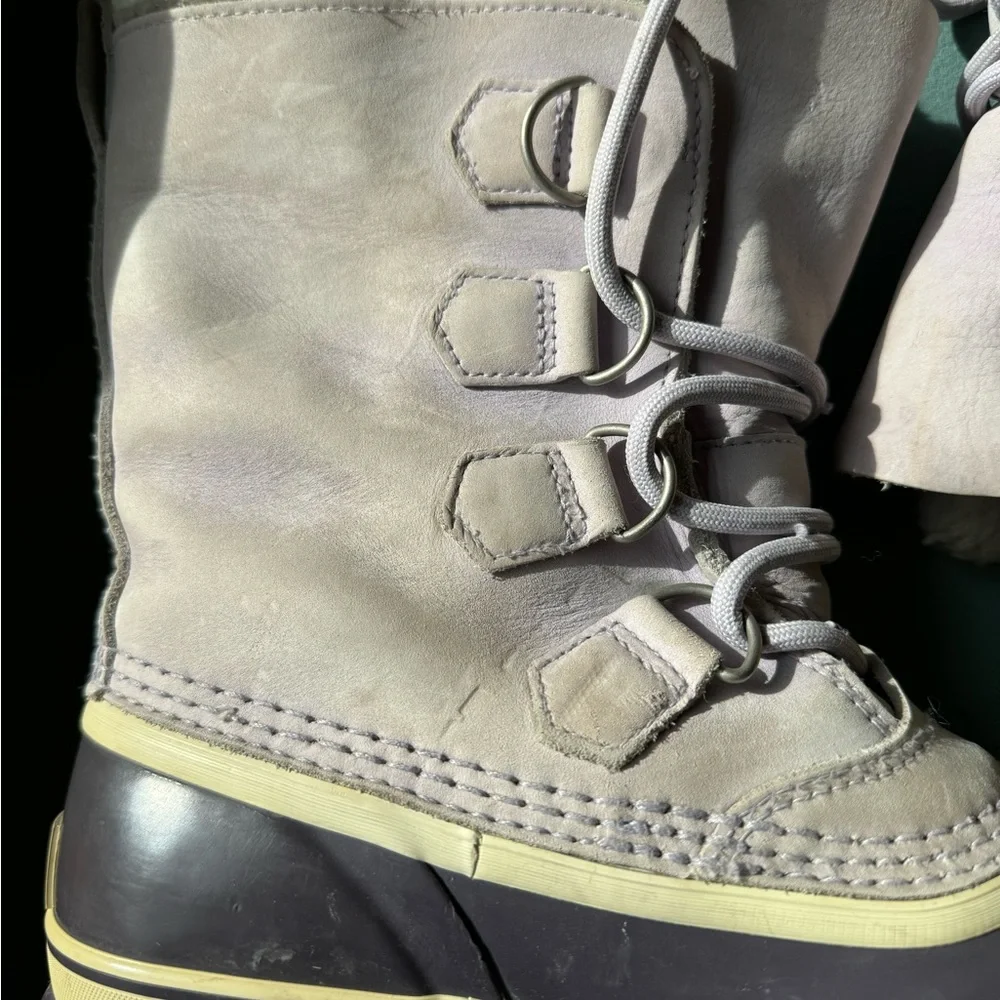 Sorel Caribou Light Purple Boots Waterproof Insulated Lace Up Women’s Size 8 - Picture 5 of 15